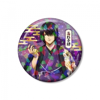 グッズ-バッチ】銀魂 描き下ろし 高杉晋助 片面花柄和装ver 
