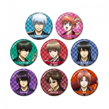 グッズ-バッチ】銀魂 描き下ろし 片面花柄和装ver. トレーディング 