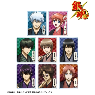 【グッズ-置きもの】銀魂 描き下ろし 片面花柄和装ver. トレーディングアクリルミニブロック