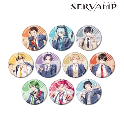 【グッズ-バッチ】『SERVAMP-サーヴァンプ-』 田中ストライク先生 描き下ろし 学園風ver. トレーディンググリッター缶バッジ【アニメイト限定】【アニメイト特典付】