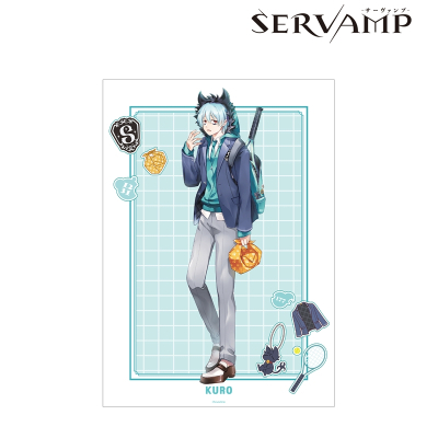 【グッズ-ポスター】『SERVAMP-サーヴァンプ-』 田中ストライク先生 描き下ろし クロ 学園風ver. A3マット加工ポスター【アニメイト先行販売】