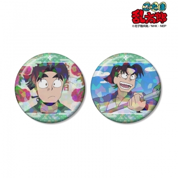 グッズ-バッチ】忍たま乱太郎 潮江文次郎 場面写ホログラム缶バッジ2個 