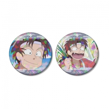 グッズ-バッチ】忍たま乱太郎 大木雅之助 場面写ホログラム缶バッジ2個 