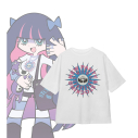 【グッズ-Tシャツ】『New PANTY & STOCKING with GARTERBELT』 描き下ろし ストッキング モデルver. 着用BIGシルエットTシャツ Aユニセックス(サイズ/M)の画像