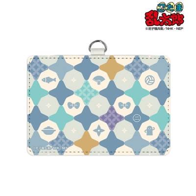 【グッズ-パスケース】忍たま乱太郎 二年生 モチーフ柄 ネックストラップ付き2ポケットパスケース