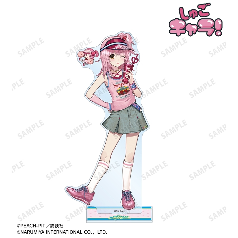 【グッズ-スタンドポップ】『しゅごキャラ!』 ナルミヤキャラクターズコラボ チェリ子さんイラスト 日奈森 あむ ANGEL BLUE BIGアクリルスタンド