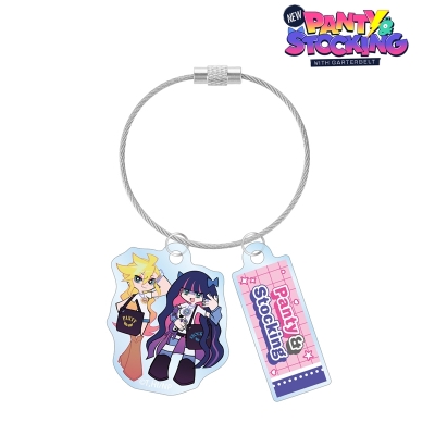 【グッズ-キーホルダー】『New PANTY & STOCKING with GARTERBELT』 描き下ろし パンティ&ストッキング モデルver. 2連ワイヤーアクリルキーホルダー ver.A