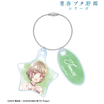 【グッズ-キーホルダー】「青春ブタ野郎」シリーズ 描き下ろし 古賀朋絵 星空ドレスver. Ani-Art aqua label 2連ワイヤーアクリルキーホルダー