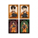 【グッズ-ブロマイド】TVアニメ『進撃の巨人』 描き下ろし エレン&リヴァイ 囚人ver. ブロマイド4枚セット【アニメイト先行販売】の画像
