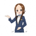 【グッズ-置きもの】からかい上手の高木さん 描き下ろし 高木さん ホテルコンシェルジュ お仕事体験ver. 第2弾 特大ダイカットアクリルパネル【アニメイト先行販売】の画像
