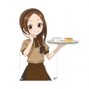 【グッズ-置きもの】からかい上手の高木さん 描き下ろし 高木さん カフェ店員 お仕事体験ver. 第2弾 特大ダイカットアクリルパネル【アニメイト先行販売】の画像