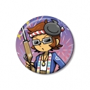 【グッズ-バッチ】pop'n music High☆Cheers!! 描き下ろし MZD 夏祭りver. 75mm缶バッジの画像