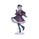 【グッズ-スタンドポップ】HUNDRED LINE -最終防衛学園- カラスBTKさんイラスト 霧藤希 ミリタリーver. BIGアクリルスタンド カラオケの鉄人 コラボの画像
