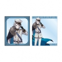 【グッズ-カード】HUNDRED LINE -最終防衛学園- カラスBTKさんイラスト 蒼月衛人 ミリタリーver. アクリルカード2枚セット カラオケの鉄人 コラボの画像