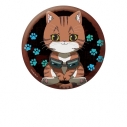 【グッズ-バッチ】ニャイト・オブ・ザ・リビングキャット ぺたん娘缶バッジ タニシの画像