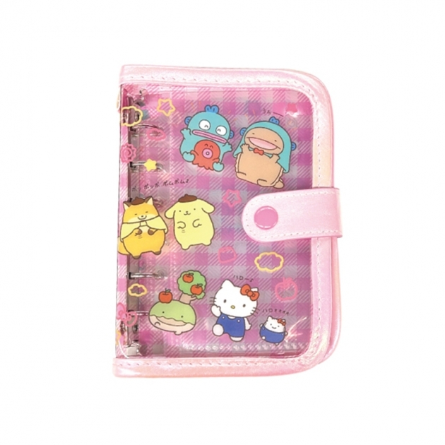 【グッズ-ファイル】なんでもいきもの×サンリオキャラクターズ シールバインダー (ピンク)