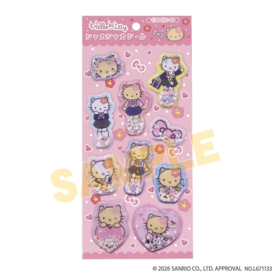 【グッズ-シール】マイメロディ・クロミ・ハローキティ シャカシャカシール (ハローキティ)