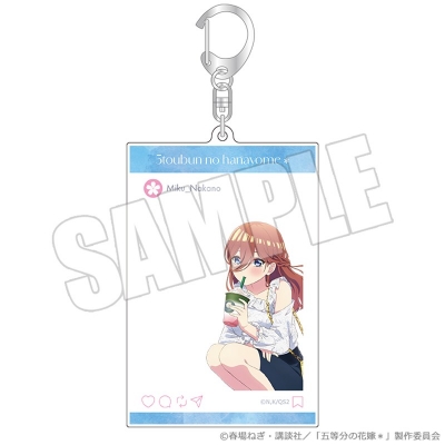 【グッズ-キーホルダー】五等分の花嫁* SNS風アクリルキーホルダー<花めく彼女と春のひと口 三玖>