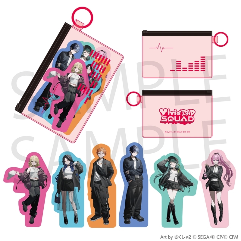 【グッズ-ステッカー】プロジェクトセカイ カラフルステージ！ feat. 初音ミク イラストレーターコラボ ポーチ付きステッカーセット［Vivid BAD SQUAD］