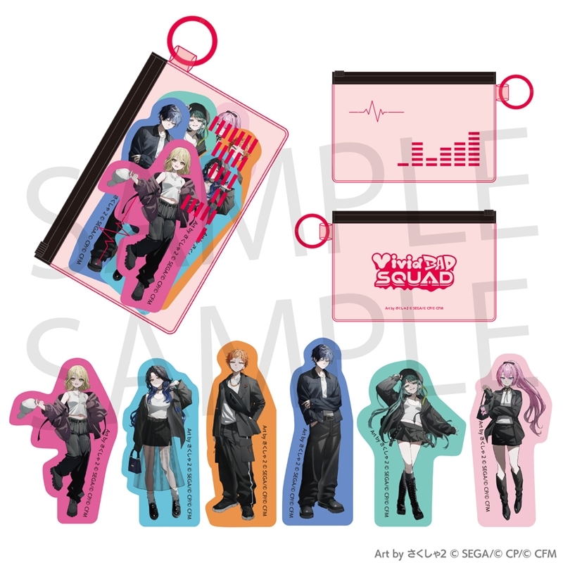 【グッズ-ステッカー】プロジェクトセカイ カラフルステージ！ feat. 初音ミク イラストレーターコラボ ポーチ付きステッカーセット［Vivid BAD SQUAD］