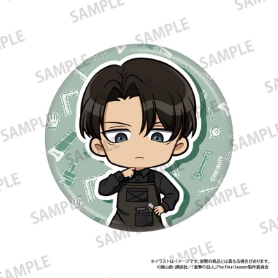 【グッズ-バッチ】進撃の巨人 丸型缶バッジ リヴァイ・アッカーマン(ミニキャラ)(DIY)