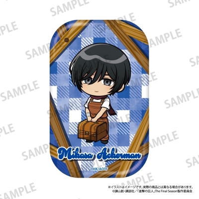 【グッズ-バッチ】進撃の巨人 長方形型缶バッジ ミカサ・アッカーマン(ミニキャラ)(DIY)