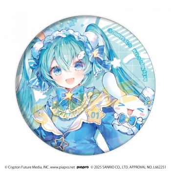 グッズ-バッチ】初音ミク×シナモロール ホログラム缶バッジ(57mm)02 
