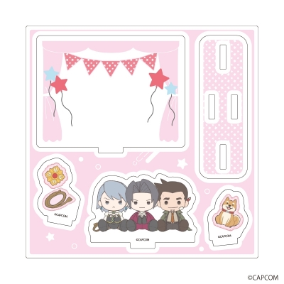 【グッズ-スタンドポップ】逆転裁判 アクリルスタンドプレート06/御剣 怜侍&糸鋸 圭介&狩魔 冥(ぽてぬいアート)