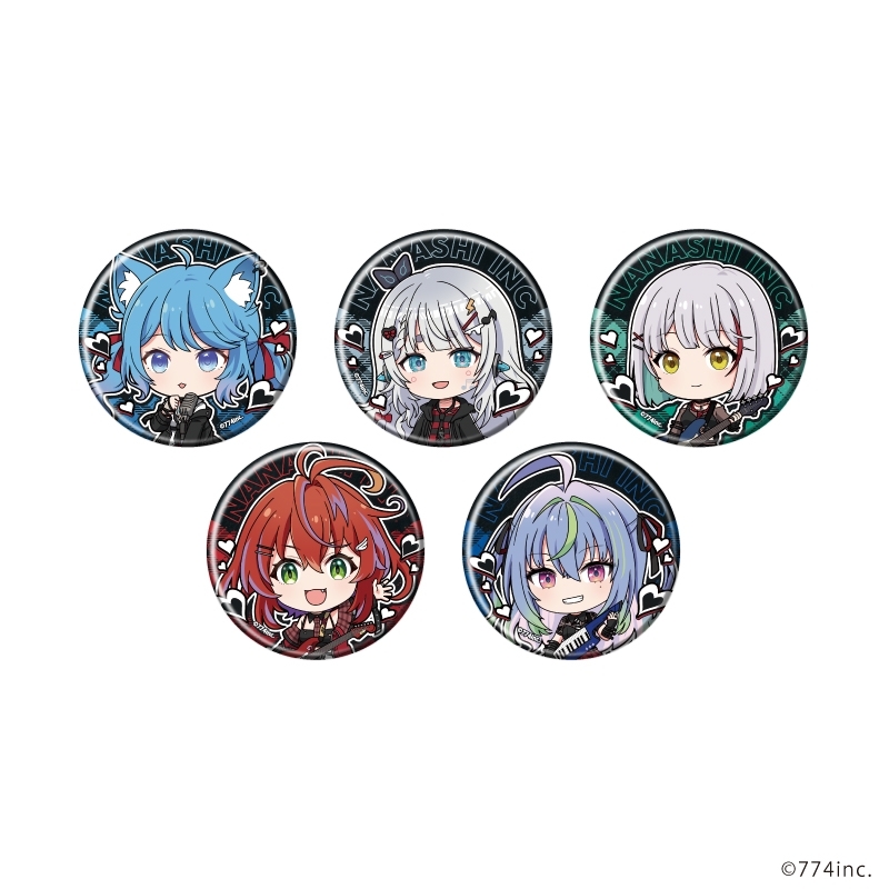 【グッズ-バッチ】ななしいんく 缶バッジ04/ブラインド(全5種)(ミニキャライラスト)