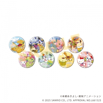 グッズ-バッチ】デジモンアドベンチャー×サンリオキャラクターズ 缶 