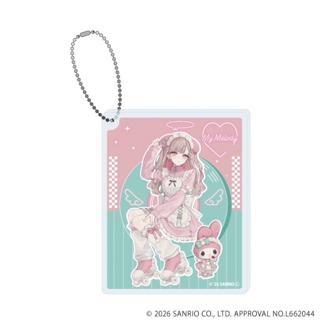 【グッズ-キーホルダー】赤倉×サンリオキャラクターズ アクリルブロックキーホルダー01/マイメロディ(コラボイラスト)