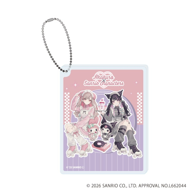 【グッズ-キーホルダー】赤倉×サンリオキャラクターズ アクリルブロックキーホルダー03/マイメロディ&クロミ(コラボイラスト)