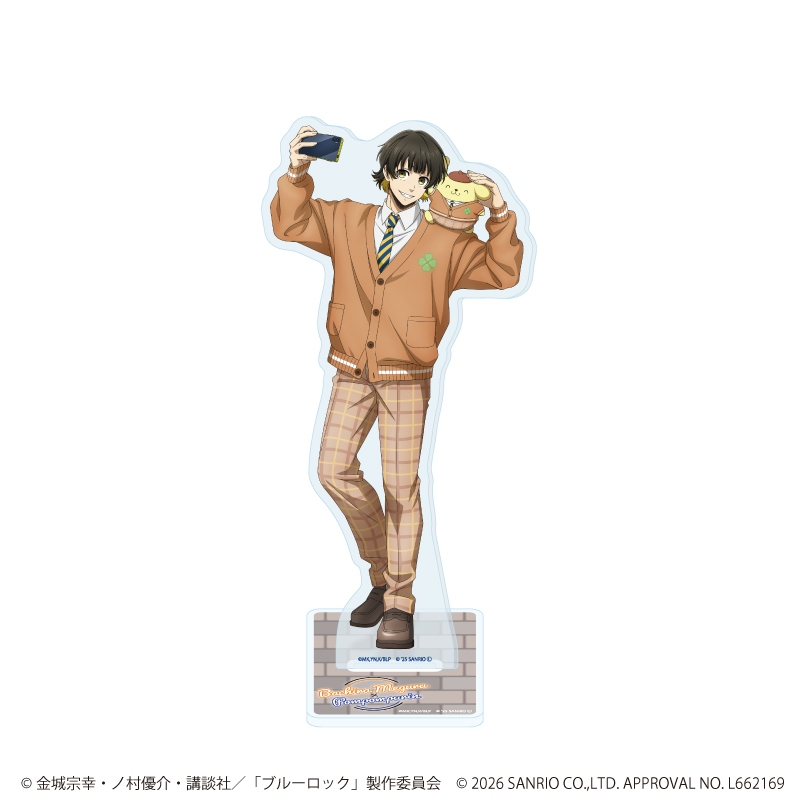 【グッズ-スタンドポップ】TVアニメ『ブルーロック』×サンリオキャラクターズ アクリルスタンド35/蜂楽 廻×ポムポムプリン(コラボイラスト)