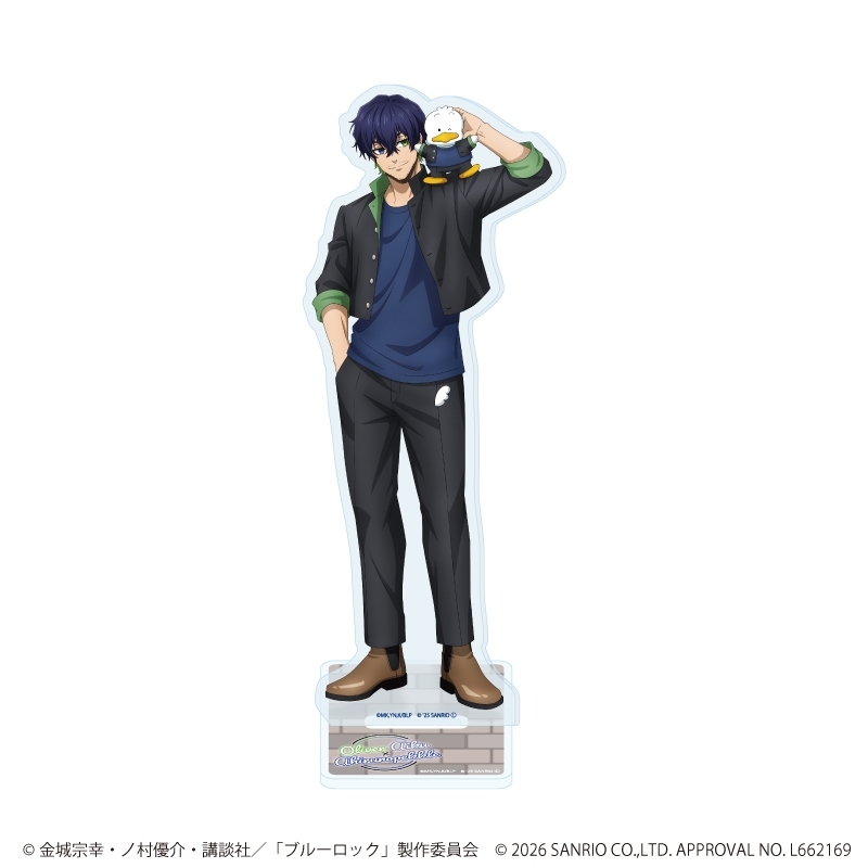 【グッズ-スタンドポップ】TVアニメ『ブルーロック』×サンリオキャラクターズ アクリルスタンド38/オリヴァ・愛空×あひるのペックル(コラボイラスト)