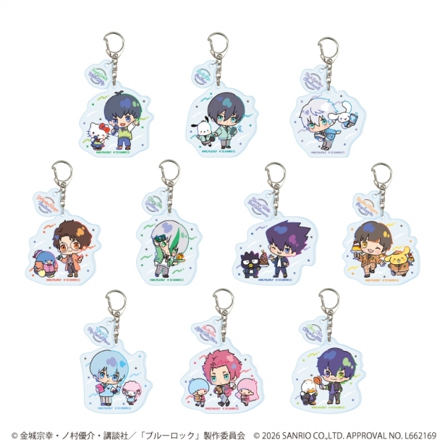 【グッズ-キーホルダー】TVアニメ『ブルーロック』×サンリオキャラクターズ パーツ付きアクリルキーホルダー09/ブラインド(全10種)(コラボイラスト)