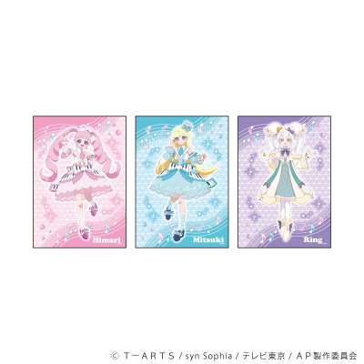 【グッズ-複製原画】ひみつのアイプリ REPLICA GENGA 3枚セット01/青空ひまり&星川みつき&リング・クローバー 音楽の秋ver.(描き下ろしイラスト)