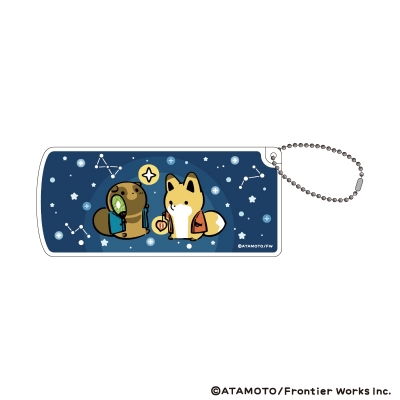 【グッズ-小物入れ】タヌキとキツネ スライド式小物ケース01/A(描き下ろしイラスト)