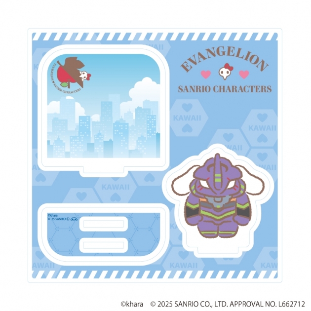 【グッズ-スタンドポップ】エヴァンゲリオン×サンリオキャラクターズ アクリルスタンドプレート01/初号機×シナモロール(コラボイラスト)