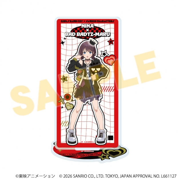 【グッズ-スタンドポップ】ガールズバンドクライ×サンリオキャラクターズ アクリルスタンド10/井芹 仁菜×バッドばつ丸(コラボイラスト)
