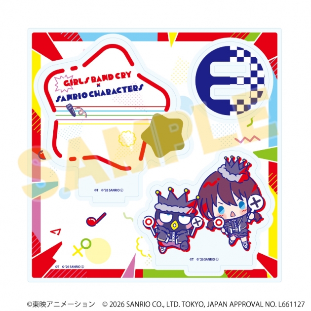 【グッズ-スタンドポップ】ガールズバンドクライ×サンリオキャラクターズ アクリルスタンドプレート01/井芹 仁菜×バッドばつ丸(コラボイラスト)