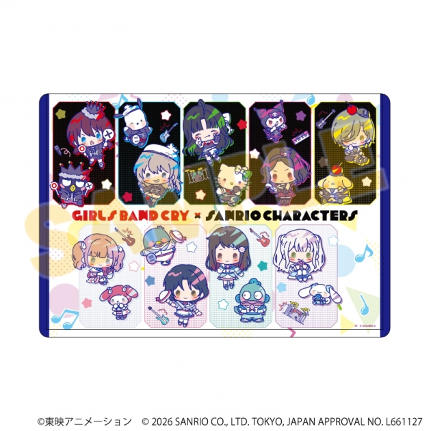 【グッズ-カードケース】ガールズバンドクライ×サンリオキャラクターズ キャラクリアケース03/ミニキャラデザイン(コラボイラスト)