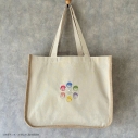 【グッズ-バッグ】TVアニメ「おそ松さん」 ジュート×キャンバス6つ子刺繍バッグの画像