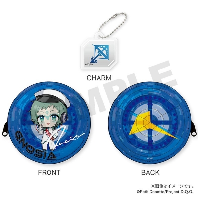 【グッズ-ポーチ】【グノーシア】 アクリルチャーム付きミニウォレットポーチ・学園ラキオ