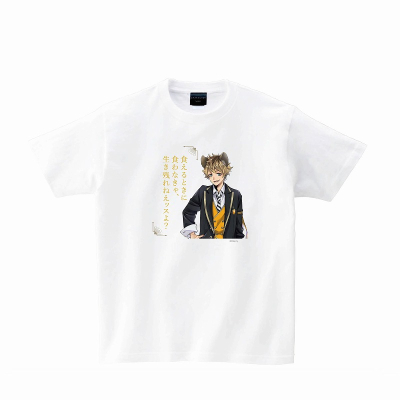 【グッズ-Tシャツ】『ディズニー ツイステッドワンダーランド』 Tシャツ ホワイト ラギー&セリフ L