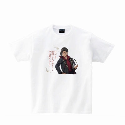 【グッズ-Tシャツ】『ディズニー ツイステッドワンダーランド』 Tシャツ ホワイト ジャミル&セリフ L