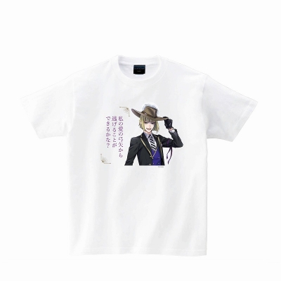 【グッズ-Tシャツ】『ディズニー ツイステッドワンダーランド』 Tシャツ ホワイト ルーク&セリフ L