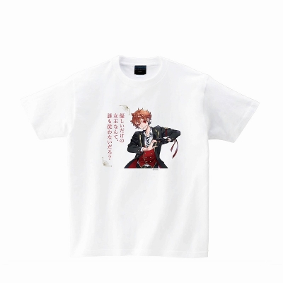 【グッズ-Tシャツ】『ディズニー ツイステッドワンダーランド』 Tシャツ ホワイト エース&セリフ L