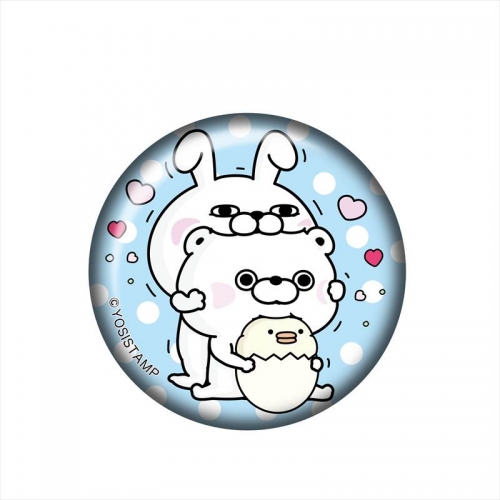 グッズ バッチ ヨッシースタンプ 缶バッジ 75mm うさぎさん くまさんa かぷっ アニメイト