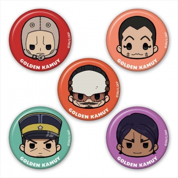 グッズ-バッチ】ゴールデンカムイ ちゅるキャラミニ缶バッジ5個セットC 