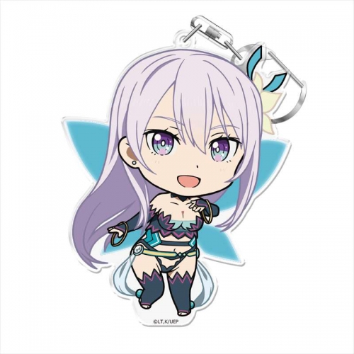 グッズ キーホルダー 究極進化したフルダイブrpgが現実よりもクソゲーだったら ぷにこれ キーホルダー スタンド付 レオナ アニメイト